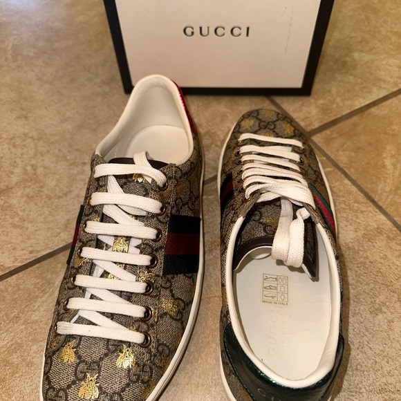 Gucci Sneakers - WOMEN'S ACE GG SUPREME SNEAKER WITH BEES Size 7 eu 37 - Picture 6 of 9